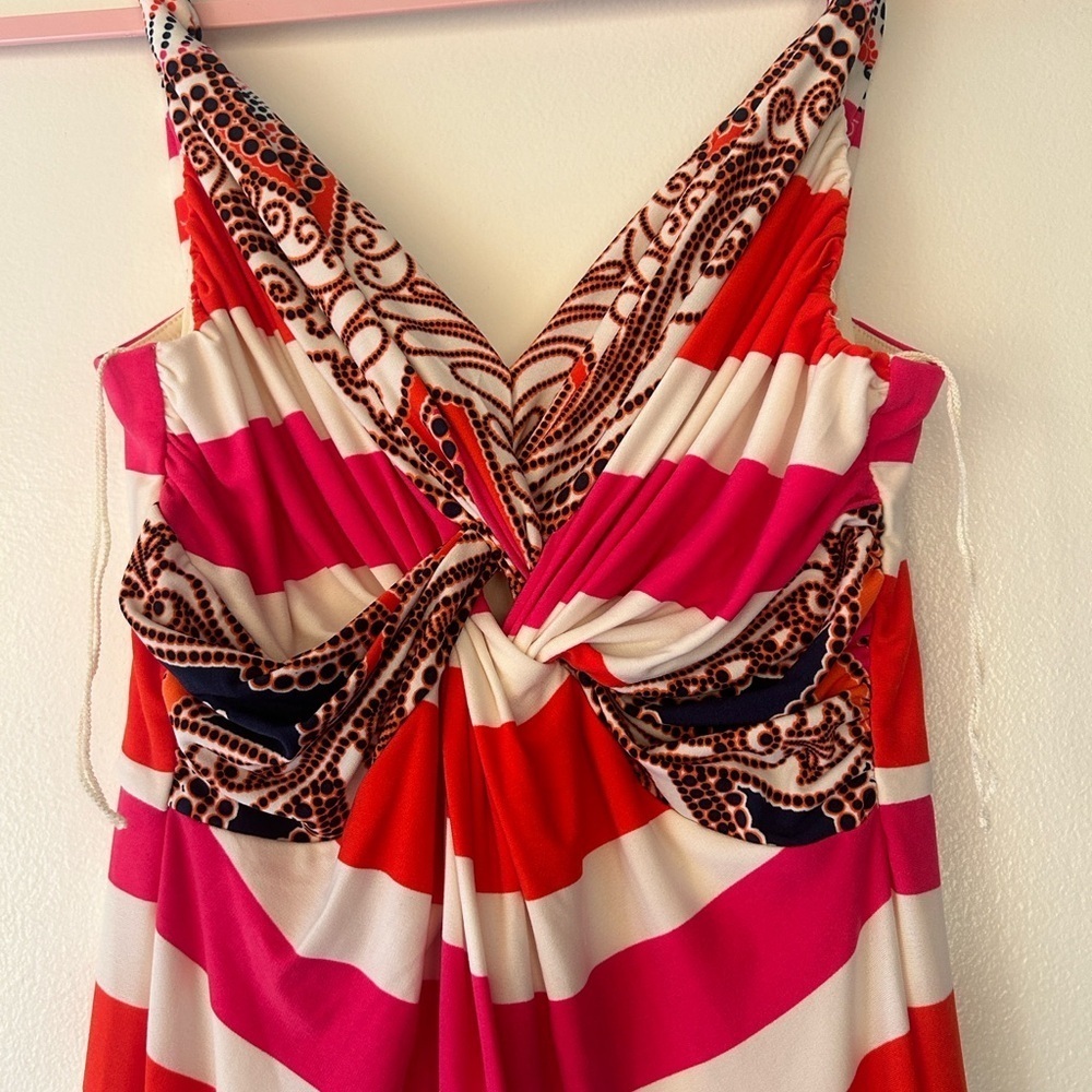Kelly Diane Elegant orange and white Maxi Dress - Picture 6 of 13
